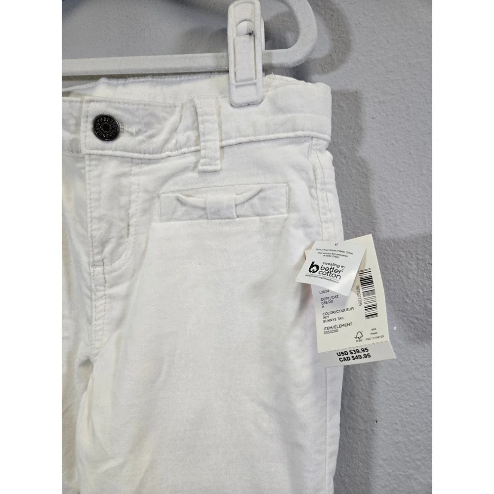 Gymboree White Corduroy Bow Pocket Flare Leg Pants Size 8
